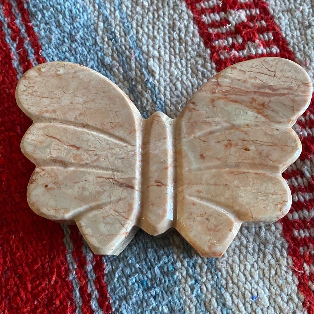 VTG Bohemian Marble Butterfly Napkin/Letter Holder!